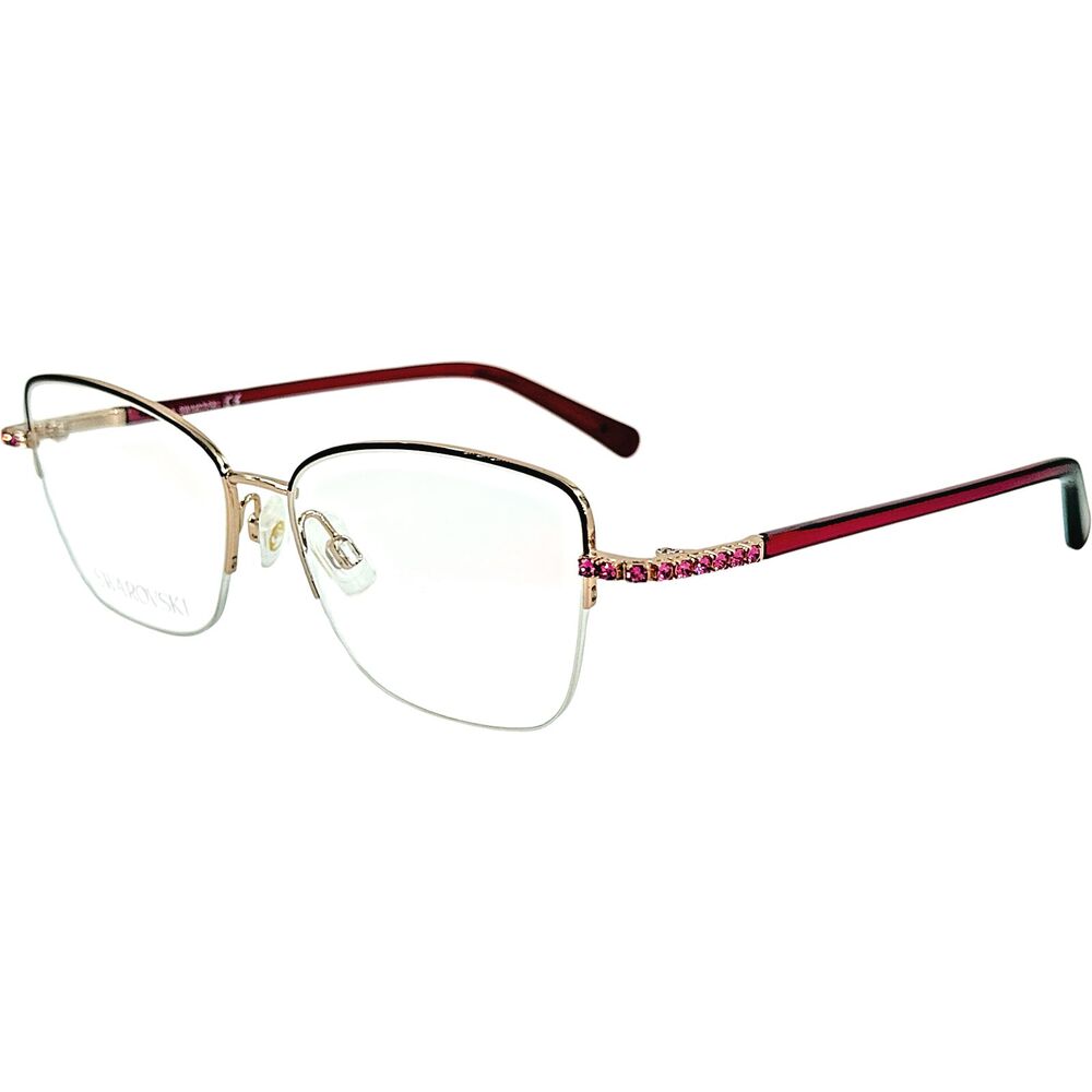 Swarovski SK5472 Womens Semi Rimless Eyeglass Frame 072 Shiny Pink 53-15